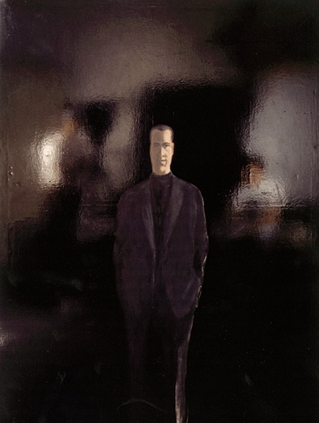 [left] Michelangelo Pisoletto, Il presente-Uomo di fronte, 1961. Romilda Bollati Collection, Milan.  [right] Francis Bacon, Man in Blue II, 1954. The Estate of Francis Bacon. All rights reserved. DACS 2010/VG Bild-Kunst, Bonn.